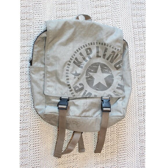 Kipling Leonie Backpack Rapid Grey zipper & pockets adjustable straps - Picture 1 of 7